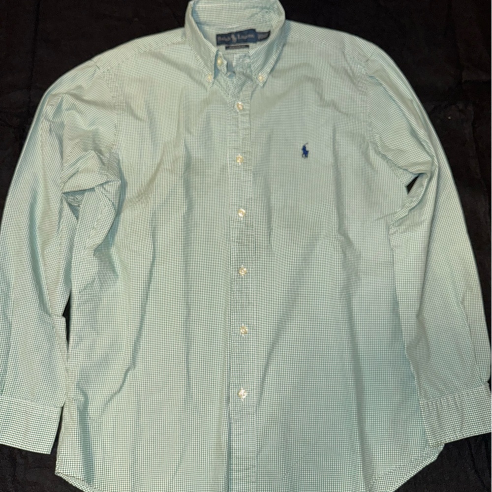 Polo by Ralph Lauren Men's Green Shirt - 15 1/2 32/33 Custom Fit